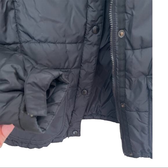 Lands’ End Black Insulated Jacket with Fleece Like Collar Size Medium - Picture 5 of 6